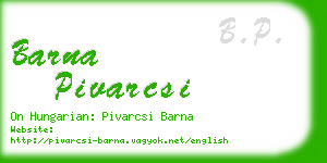 barna pivarcsi business card